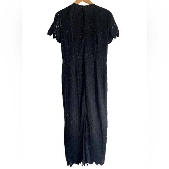 Vintage Stenay 100% Silk Beaded Sequin Long Gown Dress Evening Women’s Size 8 - Picture 2 of 15